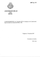 Afkondigingsblad van Aruba 2007 no. 111, DWJZ - Directie Wetgeving en Juridische Zaken