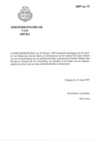 Afkondigingsblad van Aruba 2007 no. 12, DWJZ - Directie Wetgeving en Juridische Zaken