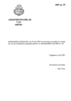 Afkondigingsblad van Aruba 2007 no. 29, DWJZ - Directie Wetgeving en Juridische Zaken