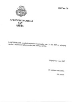 Afkondigingsblad van Aruba 2007 no. 30, DWJZ - Directie Wetgeving en Juridische Zaken