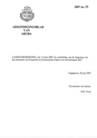 Afkondigingsblad van Aruba 2007 no. 35, DWJZ - Directie Wetgeving en Juridische Zaken