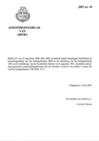 Afkondigingsblad van Aruba 2007 no. 44, DWJZ - Directie Wetgeving en Juridische Zaken