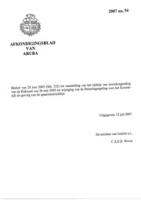 Afkondigingsblad van Aruba 2007 no. 54, DWJZ - Directie Wetgeving en Juridische Zaken