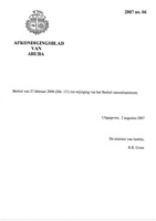 Afkondigingsblad van Aruba 2007 no. 66, DWJZ - Directie Wetgeving en Juridische Zaken