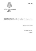 Afkondigingsblad van Aruba 2007 no. 7, DWJZ - Directie Wetgeving en Juridische Zaken