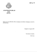 Afkondigingsblad van Aruba 2007 no. 70, DWJZ - Directie Wetgeving en Juridische Zaken