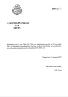 Afkondigingsblad van Aruba 2007 no. 71, DWJZ - Directie Wetgeving en Juridische Zaken