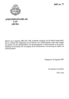 Afkondigingsblad van Aruba 2007 no. 77, DWJZ - Directie Wetgeving en Juridische Zaken
