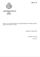 Afkondigingsblad van Aruba 2007 no. 79, DWJZ - Directie Wetgeving en Juridische Zaken