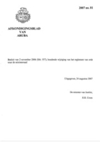 Afkondigingsblad van Aruba 2007 no. 81, DWJZ - Directie Wetgeving en Juridische Zaken