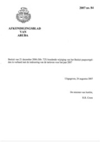 Afkondigingsblad van Aruba 2007 no. 84, DWJZ - Directie Wetgeving en Juridische Zaken