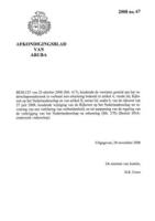 Afkondigingsblad van Aruba 2008 no. 67, DWJZ - Directie Wetgeving en Juridische Zaken