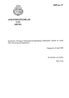 Afkondigingsblad van Aruba 2009 no. 27, DWJZ - Directie Wetgeving en Juridische Zaken