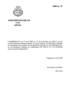 Afkondigingsblad van Aruba 2009 no. 33, DWJZ - Directie Wetgeving en Juridische Zaken