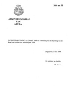 Afkondigingsblad van Aruba 2009 no. 35, DWJZ - Directie Wetgeving en Juridische Zaken