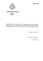 Afkondigingsblad van Aruba 2009 no. 45, DWJZ - Directie Wetgeving en Juridische Zaken