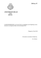 Afkondigingsblad van Aruba 2010 no. 43, DWJZ - Directie Wetgeving en Juridische Zaken