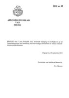 Afkondigingsblad van Aruba 2010 no. 48, DWJZ - Directie Wetgeving en Juridische Zaken
