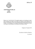 Afkondigingsblad van Aruba 2010 no. 52, DWJZ - Directie Wetgeving en Juridische Zaken