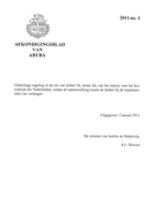 Afkondigingsblad van Aruba 2011 no. 1, DWJZ - Directie Wetgeving en Juridische Zaken