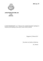Afkondigingsblad van Aruba 2011 no. 13, DWJZ - Directie Wetgeving en Juridische Zaken