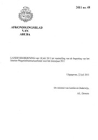 Afkondigingsblad van Aruba 2011 no. 48, DWJZ - Directie Wetgeving en Juridische Zaken