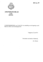 Afkondigingsblad van Aruba 2011 no. 49, DWJZ - Directie Wetgeving en Juridische Zaken