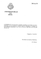 Afkondigingsblad van Aruba 2011 no. 54, DWJZ - Directie Wetgeving en Juridische Zaken