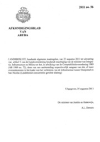 Afkondigingsblad van Aruba 2011 no. 56, DWJZ - Directie Wetgeving en Juridische Zaken