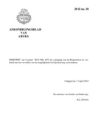 Afkondigingsblad van Aruba 2012 no. 18, DWJZ - Directie Wetgeving en Juridische Zaken
