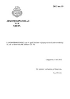 Afkondigingsblad van Aruba 2012 no. 19, DWJZ - Directie Wetgeving en Juridische Zaken
