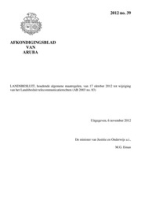 Afkondigingsblad van Aruba 2012 no. 39, DWJZ - Directie Wetgeving en Juridische Zaken
