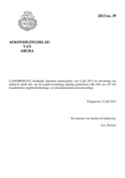Afkondigingsblad van Aruba 2013 no. 39, DWJZ - Directie Wetgeving en Juridische Zaken