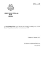 Afkondigingsblad van Aruba 2013 no. 51, DWJZ - Directie Wetgeving en Juridische Zaken