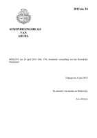 Afkondigingsblad van Aruba 2013 no. 54, DWJZ - Directie Wetgeving en Juridische Zaken