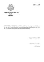 Afkondigingsblad van Aruba 2014 no. 20, DWJZ - Directie Wetgeving en Juridische Zaken