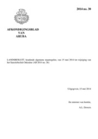 Afkondigingsblad van Aruba 2014 no. 30, DWJZ - Directie Wetgeving en Juridische Zaken