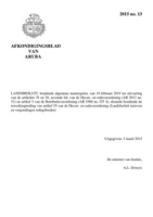 Afkondigingsblad van Aruba 2015 no. 13, DWJZ - Directie Wetgeving en Juridische Zaken
