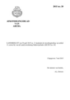 Afkondigingsblad van Aruba 2015 no. 20, DWJZ - Directie Wetgeving en Juridische Zaken