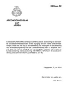Afkondigingsblad van Aruba 2016 no. 32, DWJZ - Directie Wetgeving en Juridische Zaken