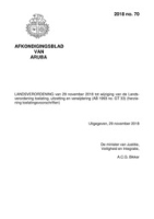 Afkondigingsblad van Aruba 2018 no. 70, DWJZ - Directie Wetgeving en Juridische Zaken