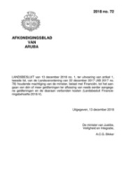 Afkondigingsblad van Aruba 2018 no. 72, DWJZ - Directie Wetgeving en Juridische Zaken
