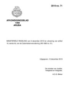 Afkondigingsblad van Aruba 2019 no. 71, DWJZ - Directie Wetgeving en Juridische Zaken