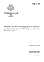 Afkondigingsblad van Aruba 2020 no. 101, DWJZ - Directie Wetgeving en Juridische Zaken