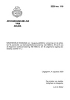 Afkondigingsblad van Aruba 2020 no. 116, DWJZ - Directie Wetgeving en Juridische Zaken