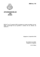 Afkondigingsblad van Aruba 2020 no. 131, DWJZ - Directie Wetgeving en Juridische Zaken