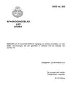 Afkondigingsblad van Aruba 2020 no. 202, DWJZ - Directie Wetgeving en Juridische Zaken