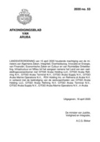 Afkondigingsblad van Aruba 2020 no. 53, DWJZ - Directie Wetgeving en Juridische Zaken