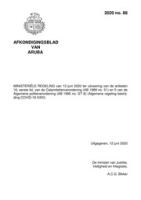 Afkondigingsblad van Aruba 2020 no. 88, DWJZ - Directie Wetgeving en Juridische Zaken