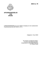 No. 79 LANDSVERORDENING van 9 juni 2022 tot wijziging van de Landsverordening deviezenprovisie (AB 1990 no. GT 5)